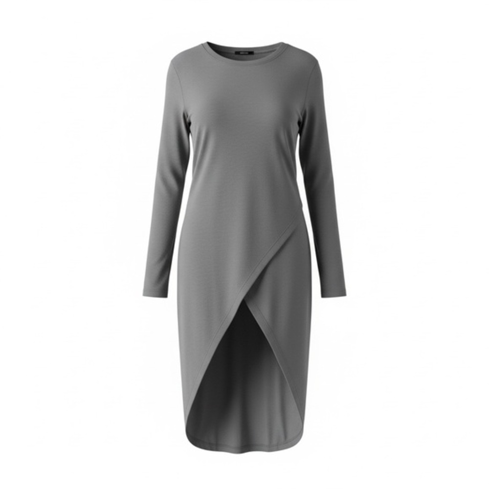 ✨ Asymmetrical Knit Tunic Top | Gray | Size L - Picture 1 of 9